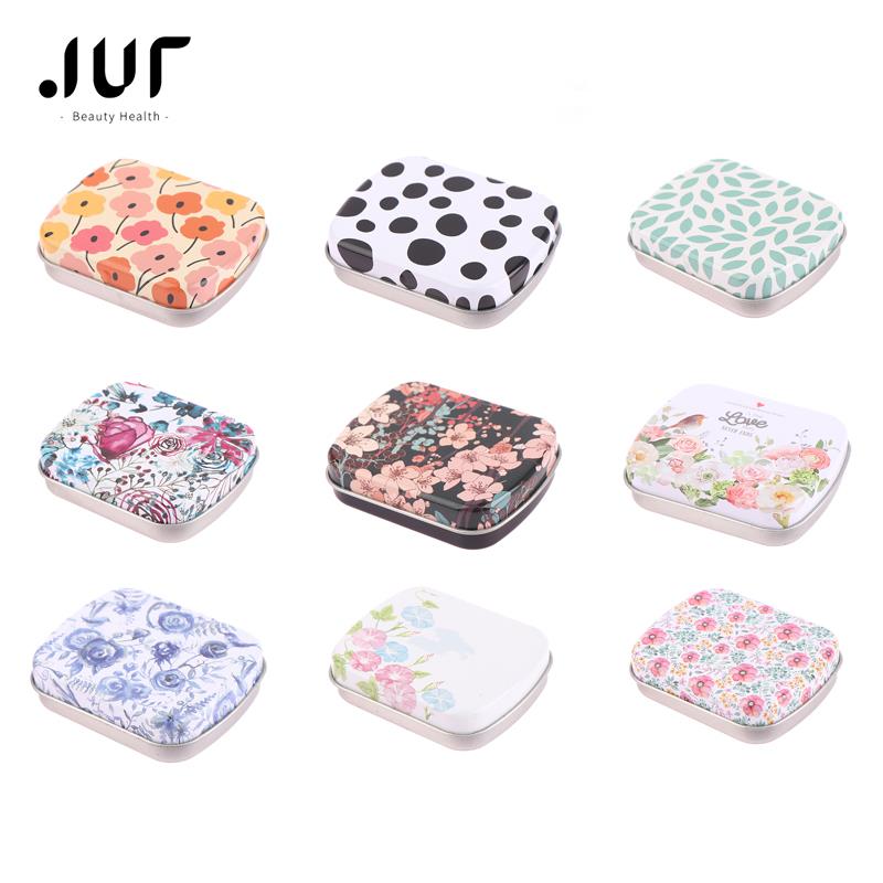 Tin Container Lid - Mini scatola di latta incernierata in